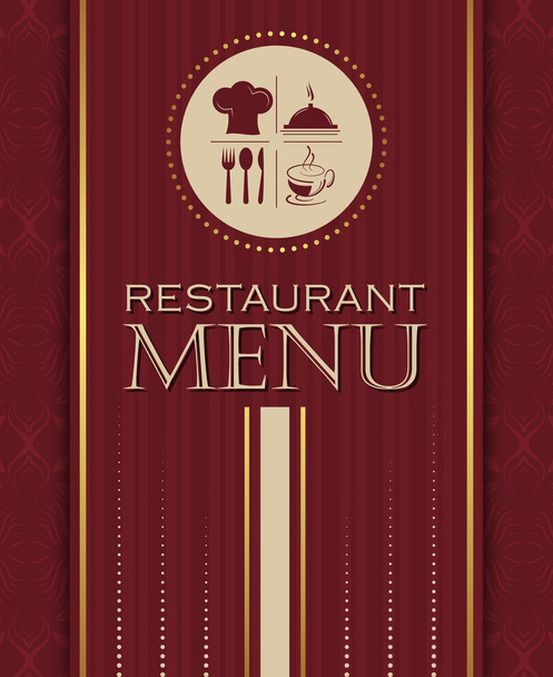 Restaurant menu design cover template in retro style 04 - Vecteur, image