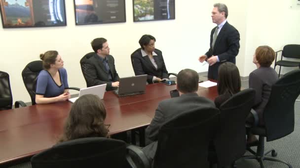 businessman conducts a meeting with staff - Footage, Video