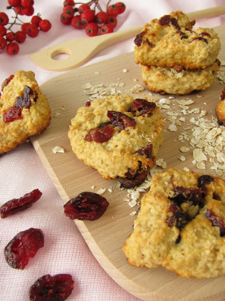 Flocos de aveia biscoitos com cranberries
 - Foto, Imagem