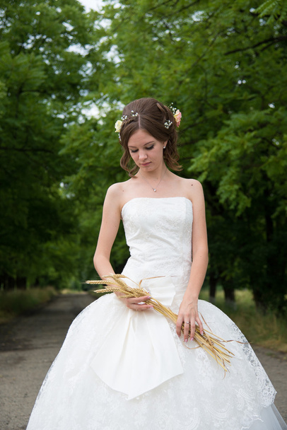 Beautiful bride on wedding day - Fotoğraf, Görsel