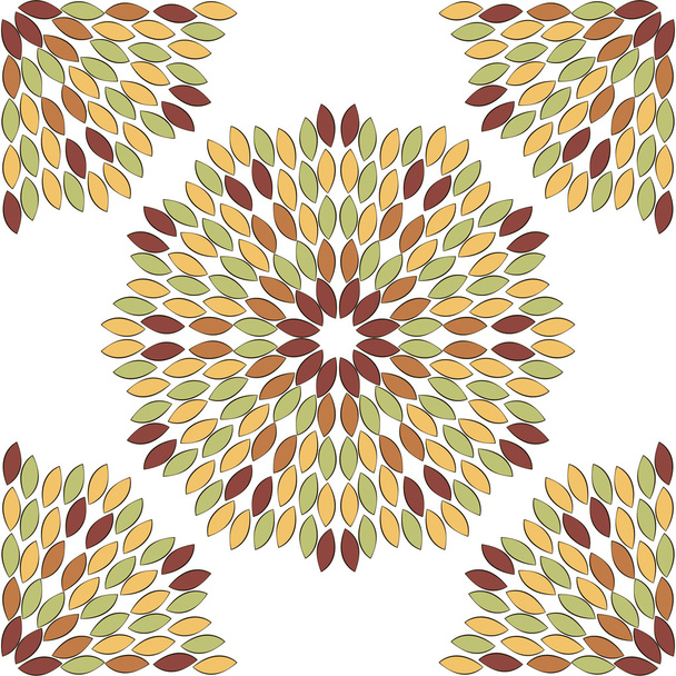 Abstract geometric flowers seamless pattern. Floral background. - Vector, Image