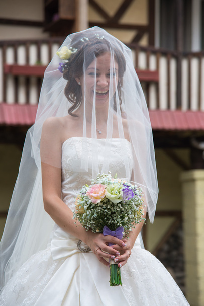 Beautiful bride on wedding day - Φωτογραφία, εικόνα