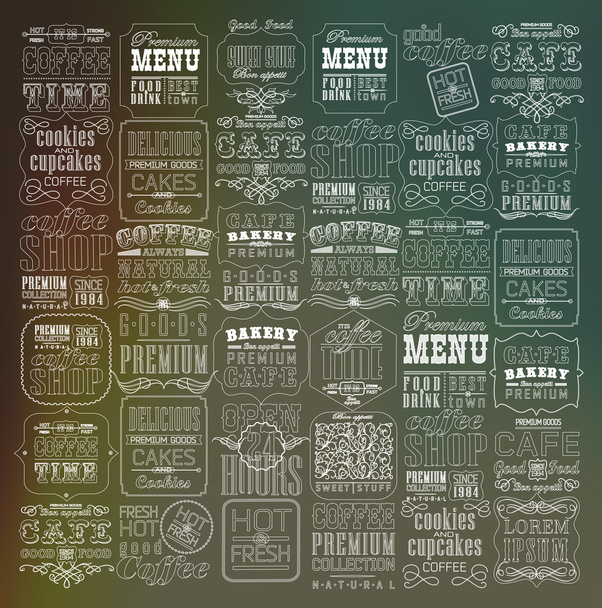 Set Of Vintage Retro Coffee  Labels - Vector, imagen