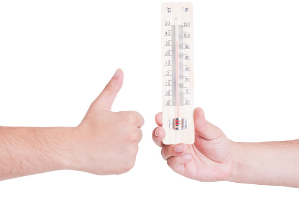 Concepto de buena temperatura con gesto similar
 - Foto, Imagen