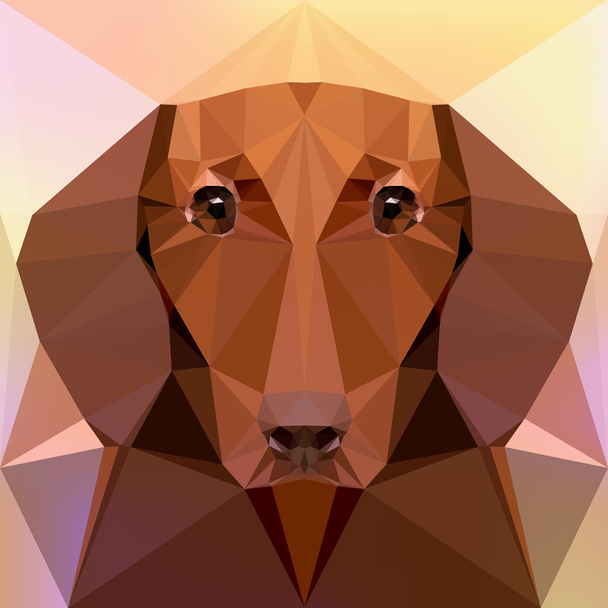 ダックスフント犬の顔 - ベクター画像