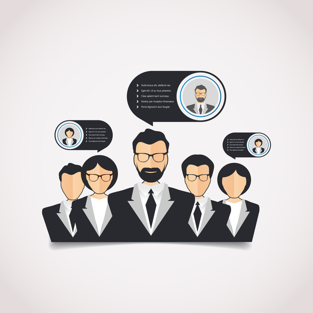 Flat style modern web info graphic corporate human relations (HR), teamwork - Vector, Image