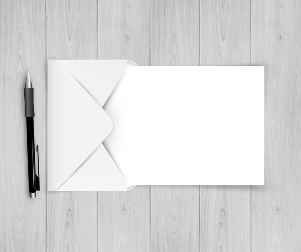 Open White Envelope with Paper with Gradient Mesh, Vector
 - Вектор,изображение