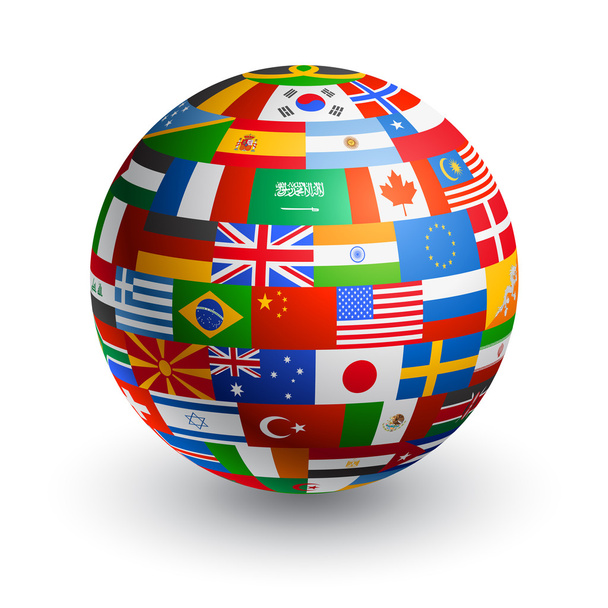 vektori 3D maailman lippu Globe
  - Vektori, kuva