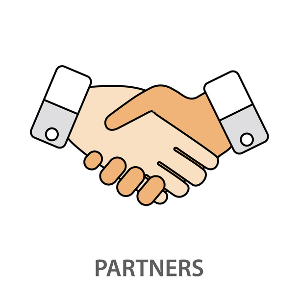 Два бизнес-партнера договорились о сделке
 - Вектор,изображение