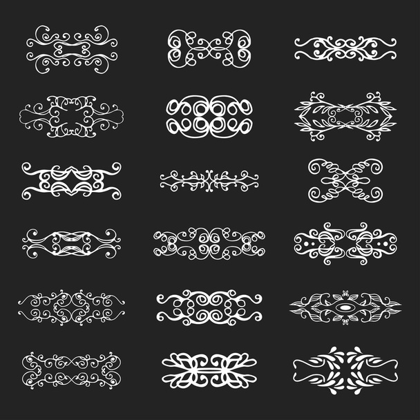 Elementos de design vetorial caligráfico e decoração de página
 - Vetor, Imagem