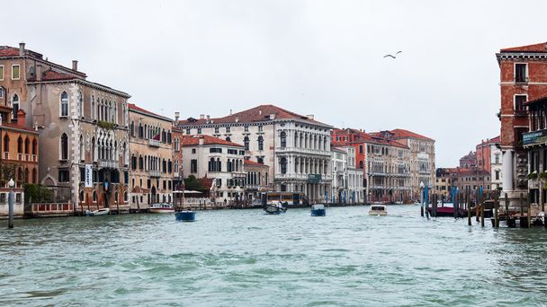 VENICE, ITALY - on MAY 4, 2015. Panoramic view of the Grand channel (Canal Grande) - Фото, изображение