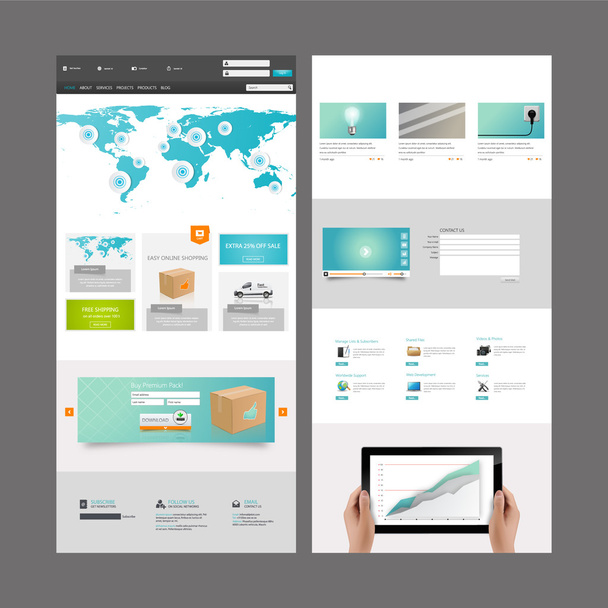 Modello di design del sito Web Business One page. Design vettoriale
. - Vettoriali, immagini