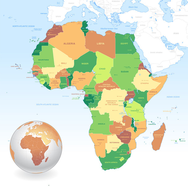 Vektorová mapa Classic Afrika - Vektor, obrázek