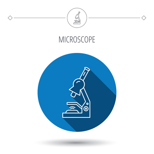Microscope icon. Medical laboratory equipment. - Vector, Imagen