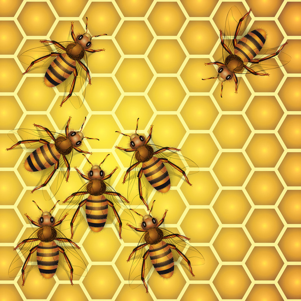 Working bees - Διάνυσμα, εικόνα
