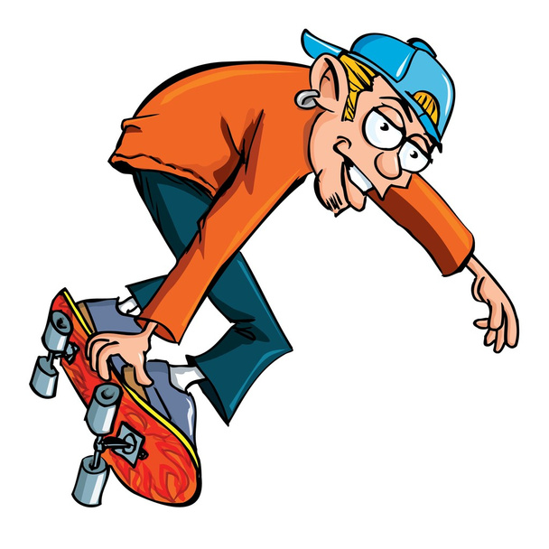 Cartoon of skater teen - Vector, Imagen