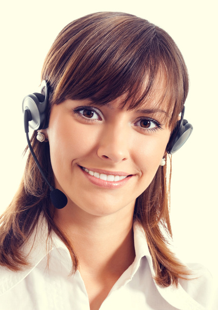 Portrait of support phone operator - Photo, Image