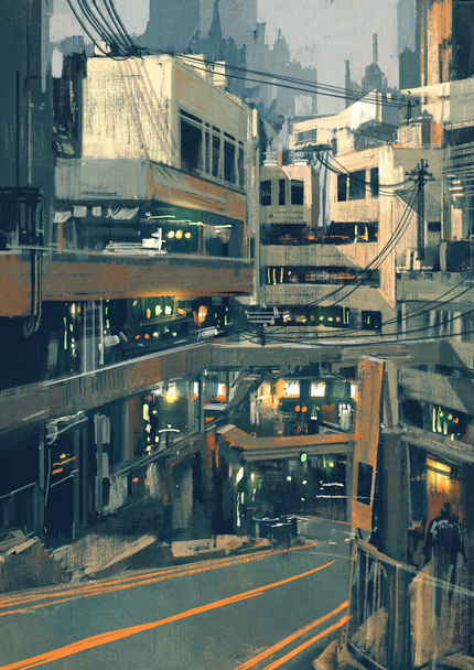 paisagem urbana com edifícios futuristas
 - Foto, Imagem