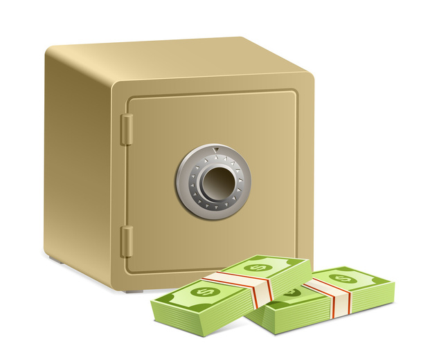 сейф и деньги - Вектор,изображение