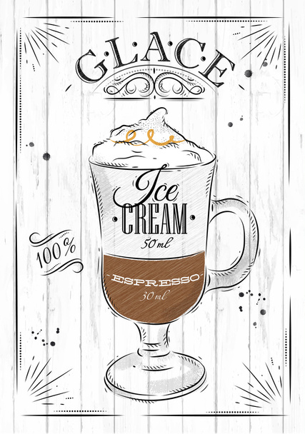Poster glace  in vintage style - Vector, Image