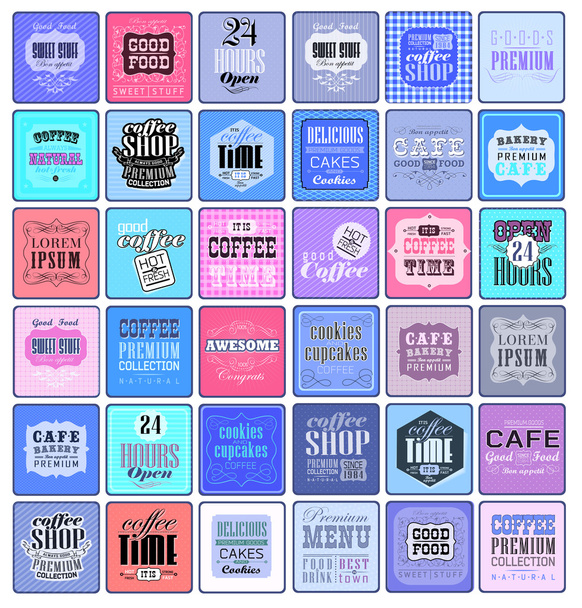 Coffee labels and elements  - Vector, Image