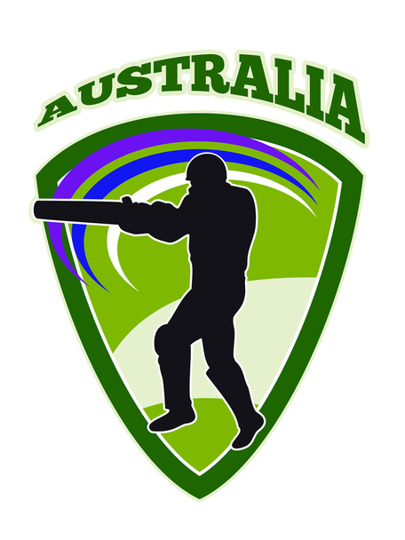 Cricket-Spieler Batsman schlägt Retro Australien - Foto, Bild
