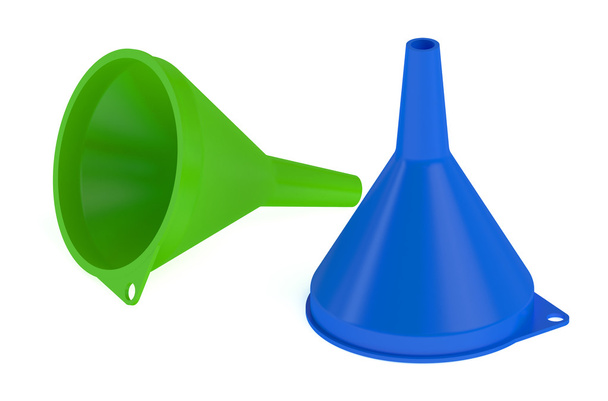 two plastic funnels - Photo, Image