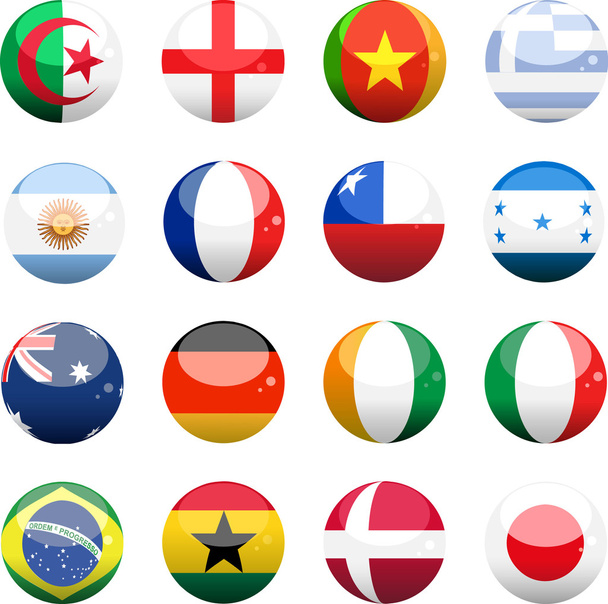 World cup nation flag spheres - Vektör, Görsel