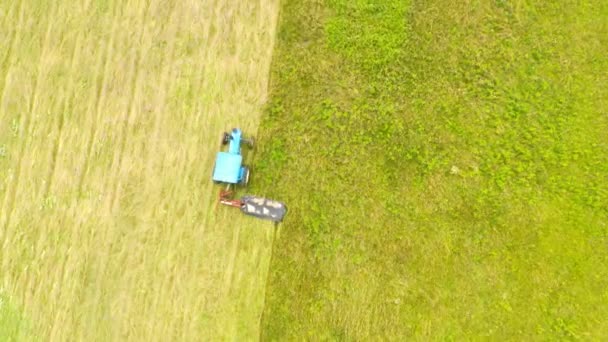 フィールドで干し草の刈り取りトラクター - 映像、動画