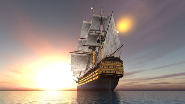 3D CG representación de un velero
 - Foto, Imagen