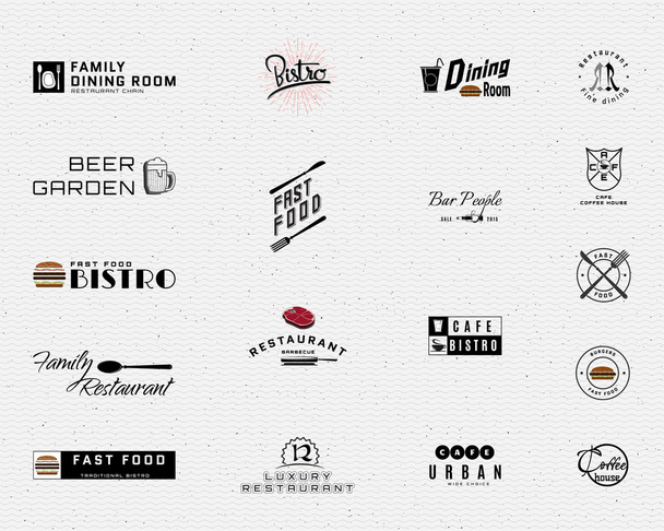 Ravintolan tunnukset logot ja etiketit kaikkiin käyttötarkoituksiin
 - Vektori, kuva