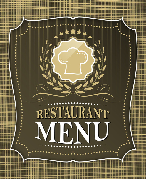 Restaurant menu cover design in vintage style - Vektor, kép