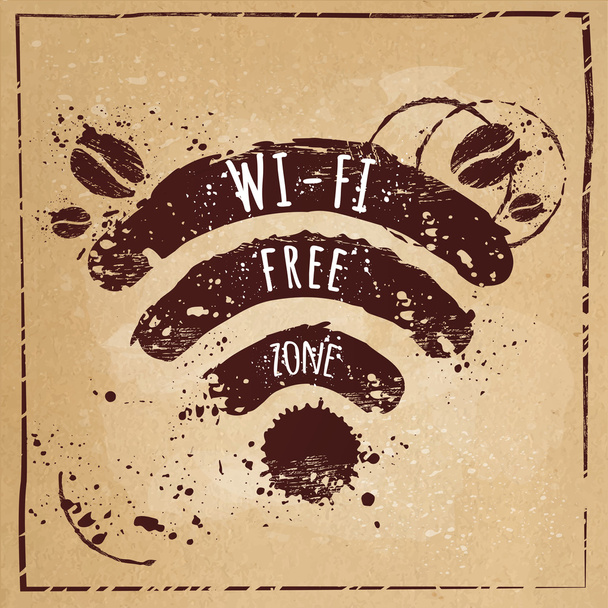 Wi-fi café, zona livre de Wi-Fi
 - Vetor, Imagem