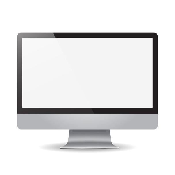 Monitor with a shadow on gray background illustration - Vektor, Bild