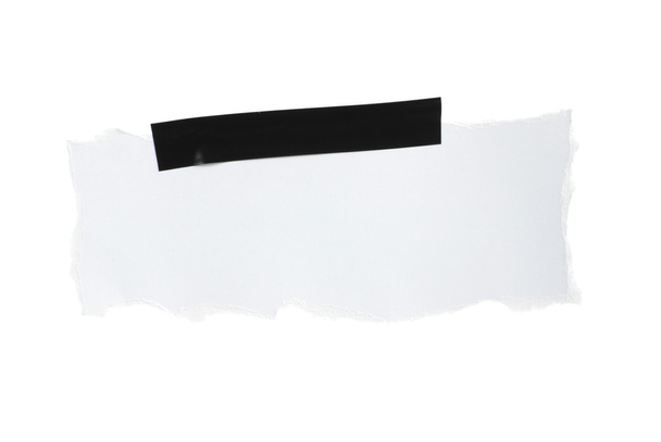 White uprooted paper with black tape - Photo, Image