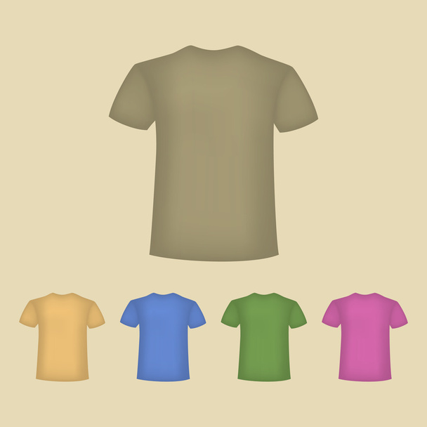 Set of colorful male t-shirts. Vector. - Vector, Image