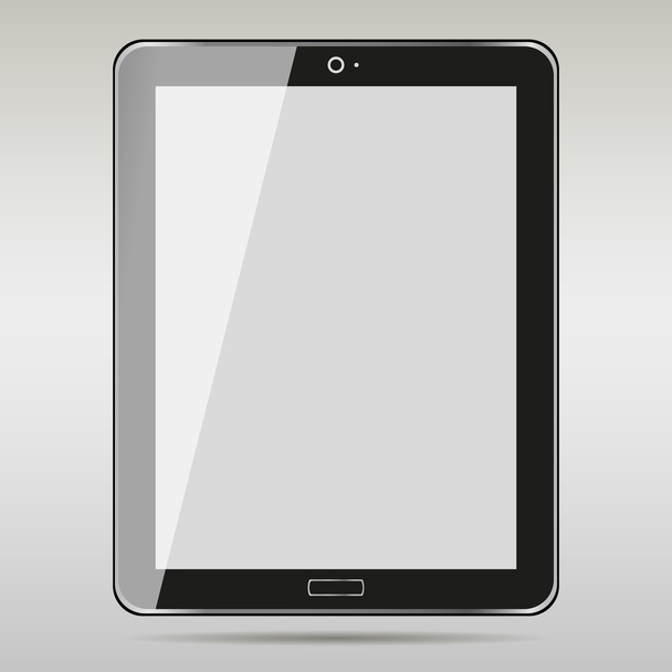 Tablette PC réaliste avec écran blanc. isolé sur fond gris. vecteur de stock
 - Vecteur, image