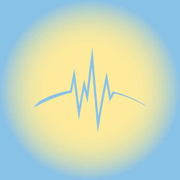 Son onde bleue bat icône sur fond jaune. vecteur
 - Vecteur, image