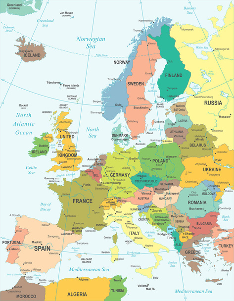 Europa - mappa - illustrazione
. - Vettoriali, immagini