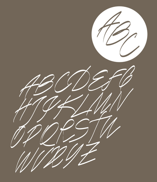 Calligraphic alphabet. Design elements  - Wektor, obraz