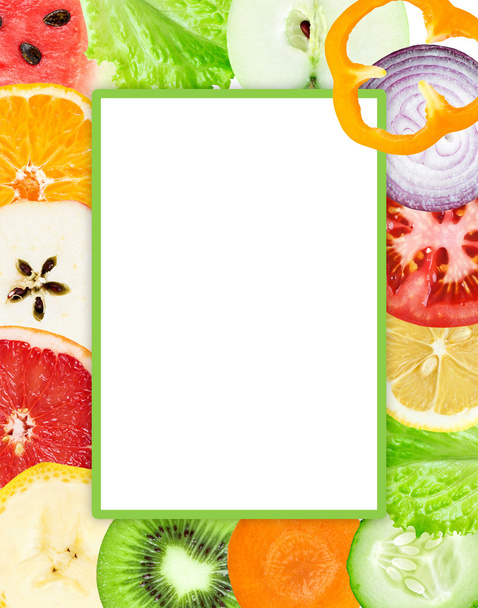 Collection of fruit and vegetable slices - Photo, Image