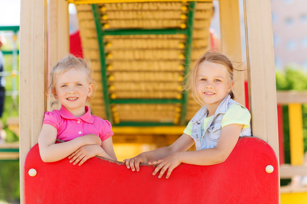 happy kids on children playground - Φωτογραφία, εικόνα
