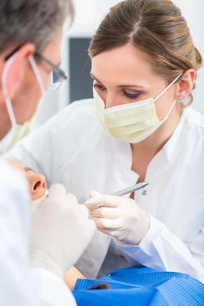 Patient with Dentist - dental treatment - Фото, изображение