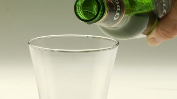 Beer poured into a Pilsner glass - Video, Çekim