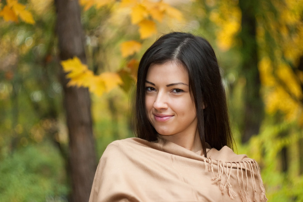 Young woman in autumn park - Foto, imagen
