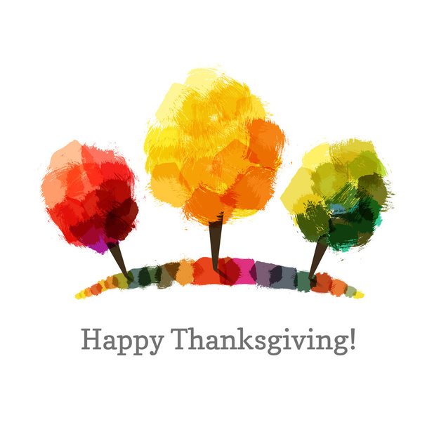 Trois arbres d'automne peints en différentes couleurs
 - Vecteur, image
