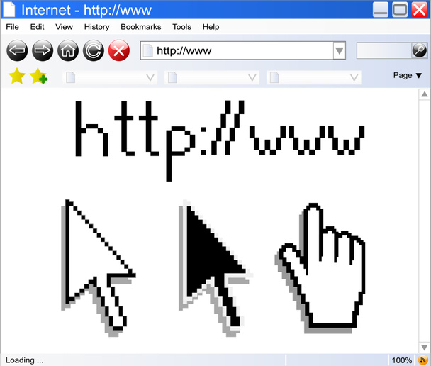 Internet-Browser mit Computerzeigern - Foto, Bild