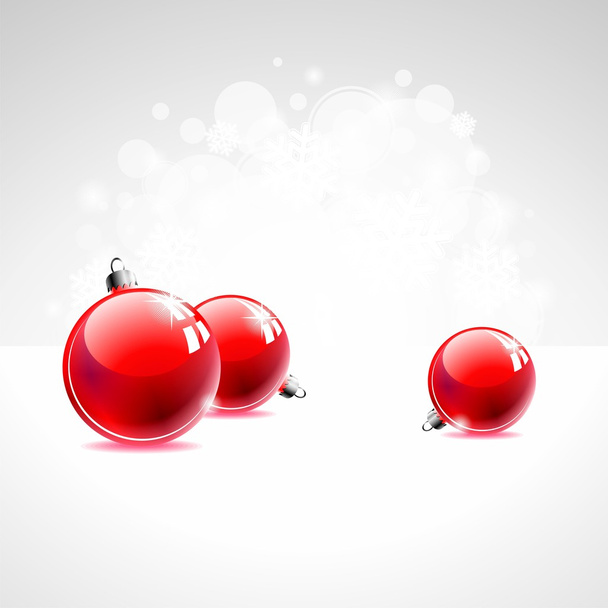 Holiday illustration with red Christmas ball on white background. - Vector, Image