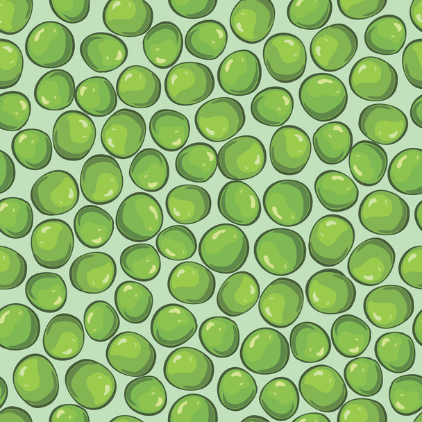 Vektornahtloses Muster mit grünen Erbsen - Vektor, Bild