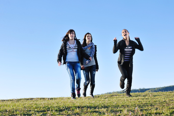 Group of teens have fun outdoor - Фото, зображення